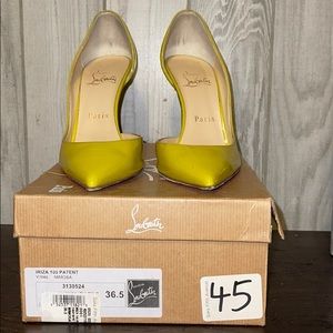 Iriza Patent Half d'Orsay Red Sole Pump, Mimosa